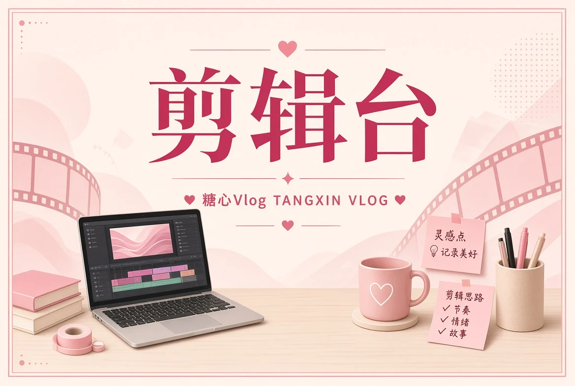 剪辑台主题原创影像插画